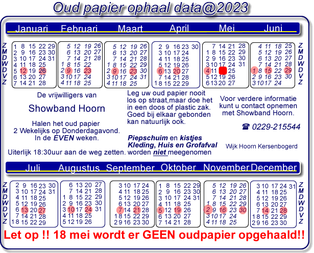oudpapier kalender sl 2023